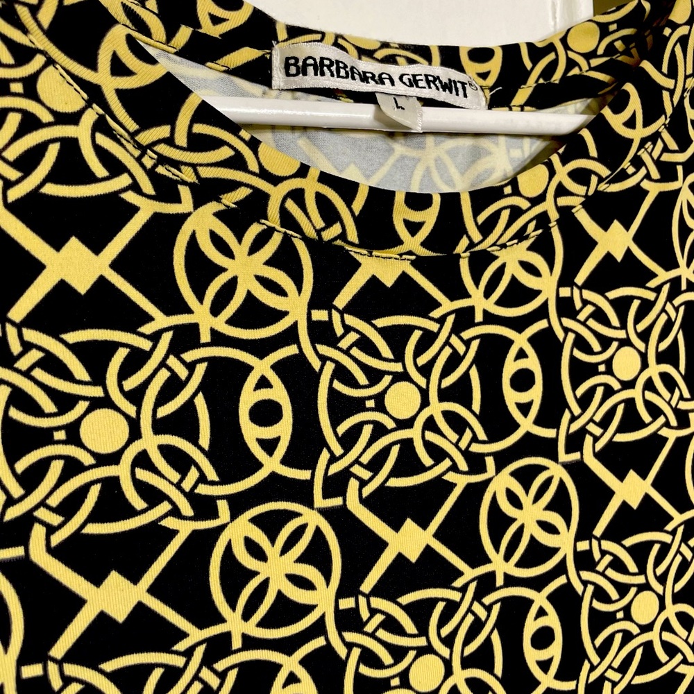 Barbara Gerwit Geometric Print Long Sleeve Dress - Size L